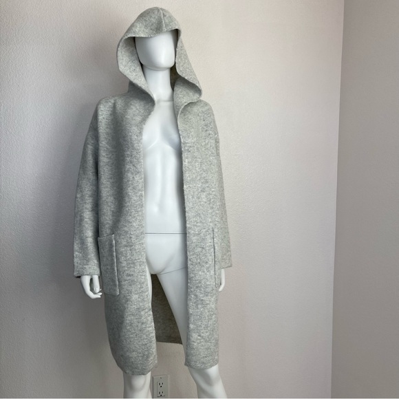 Love token XS LONG HOODED CARDIGAN light gray duster cardigan new with tags - Picture 3 of 16